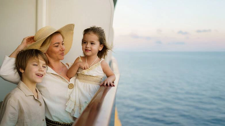 Family onboard a cruise ship